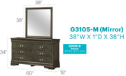 Elegant traditional storage dresser by Glory Furniture with multiple drawers and classic wooden finish.