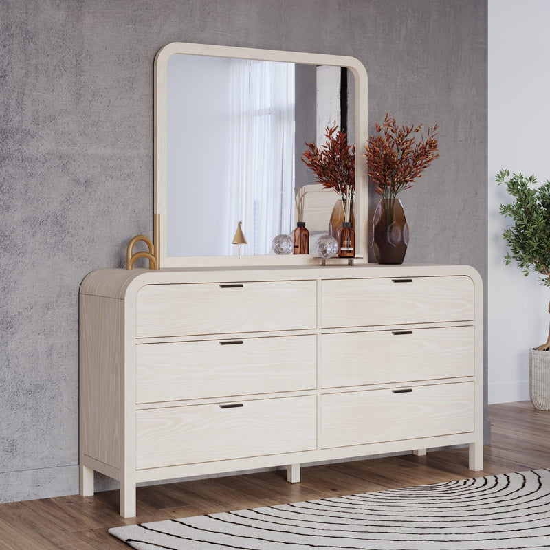 Drake Beveled Glass Wall or Dresser Mirror in Sugar