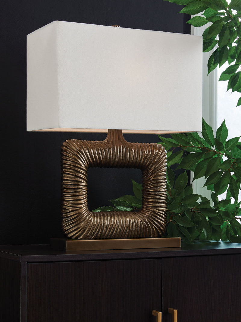 Garronby - Metal Table Lamp - Antique Brass Finish - R&R Furniture Gallery (Fountain Valley, CA)