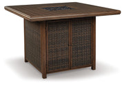 Paradise Trail - Square Bar Table w/Fire Pit - Medium Brown - R&R Furniture Gallery (Fountain Valley, CA)