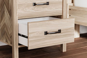 Battelle - Two Drawer Night Stand - Tan - R&R Furniture Gallery (Fountain Valley, CA)