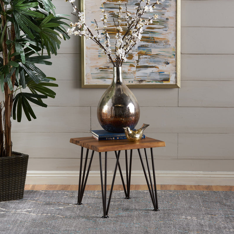 Zion - Outdoor Industrial Iron And Coffee Table - Teak - R&R Furniture Gallery (Fountain Valley, CA)