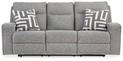 Biscoe - Power Reclining Sofa With Adj Headrest - Pewter - R&R Furniture Gallery (Fountain Valley, CA)