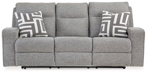 Biscoe - Power Reclining Sofa With Adj Headrest - Pewter - R&R Furniture Gallery (Fountain Valley, CA)