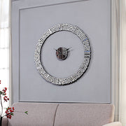Kachina - 39" Wall Clock - Mirrored & Faux Gems - R&R Furniture Gallery (Fountain Valley, CA)