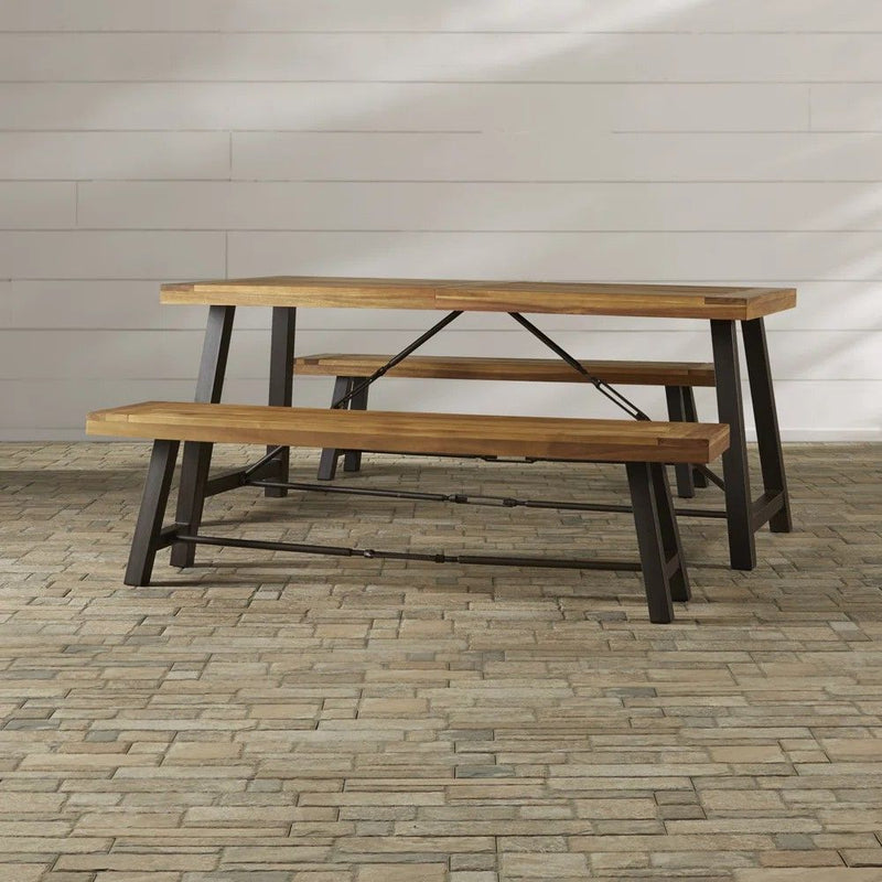 Catriona - 3 Piece Wood Outdoor Dining Set - Teak - R&R Furniture Gallery (Fountain Valley, CA)