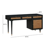 TOV Furniture Sierra writing desk with a sleek wood finish, featuring a modern design suitable for home or office workspace.