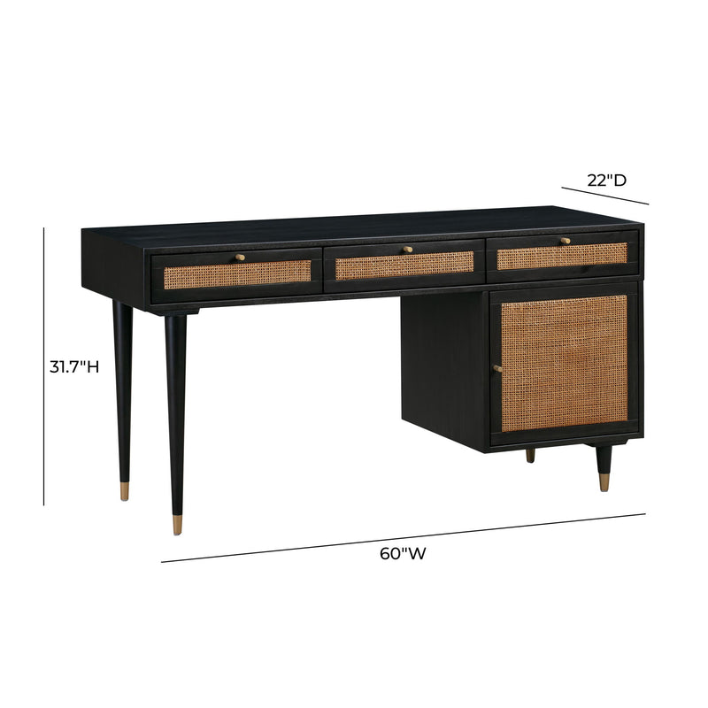 TOV Furniture Sierra writing desk with a sleek wood finish, featuring a modern design suitable for home or office workspace.