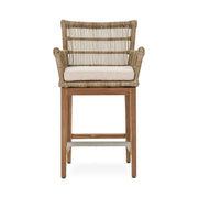 Classic Home Valerie counter height stool with wooden seat and metal frame, shown in a cozy dining setting.