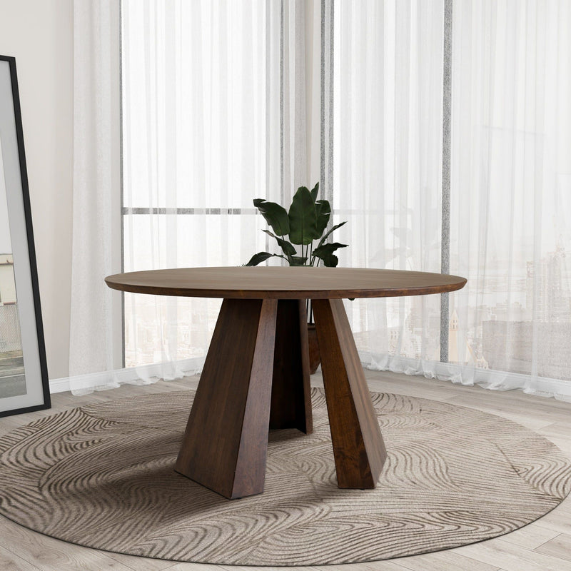 Bolton - Round Dining Table - Walnut - R&R Furniture Gallery (Fountain Valley, CA)