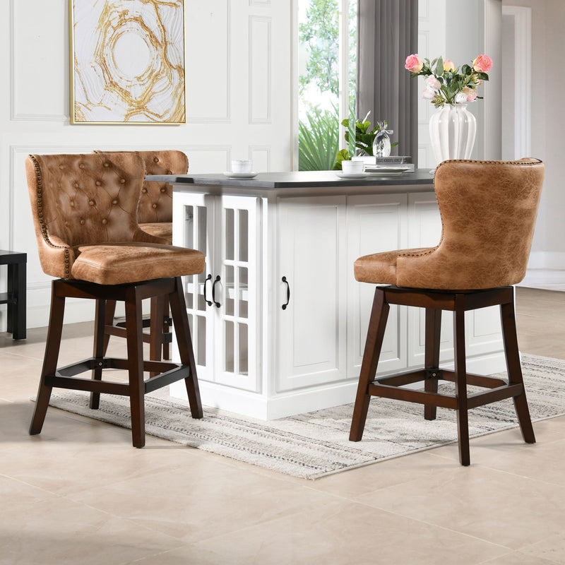 Holmes - Tufted High Back 360 Swivel Counter Height Barstool - R&R Furniture Gallery (Fountain Valley, CA)