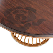 Camellia Field - Round Dining Table - Dark Brown / Gold - R&R Furniture Gallery (Fountain Valley, CA)