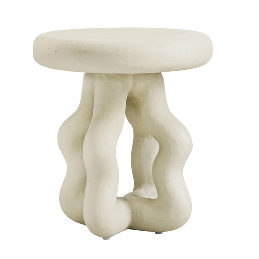 Maddie - Textured Side Table - Cream - R&R Furniture Gallery (Fountain Valley, CA)
