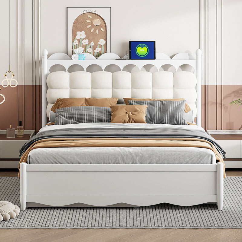 Storage Platform Bed, With 2 Big Drawers, Trundle, One Set Of Sockets & USB Ports - R&R Furniture Gallery (Fountain Valley, CA)