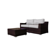 Wicker 2 Person Conversation Set, Durable Outdoor Seating With Cushions Mix - Brown Mix - R&R Furniture Gallery (Fountain Valley, CA)