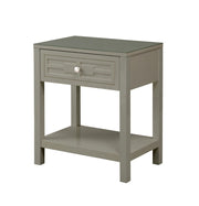 Dylan - Wooden End Side Table Nightstand With Glass Top And Drawer - R&R Furniture Gallery (Fountain Valley, CA)