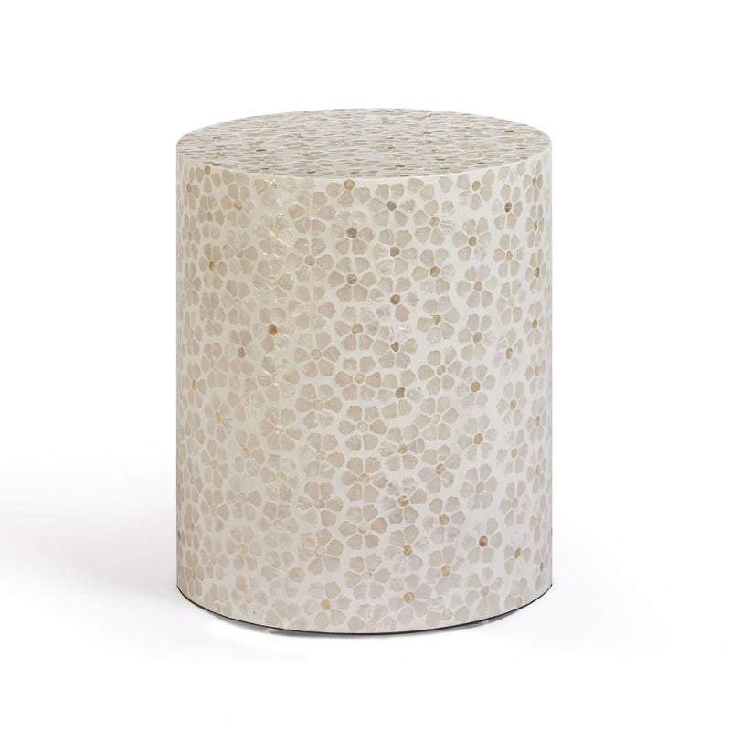 Lorna - Capiz Shell Motif Stool - Pearl Petal - R&R Furniture Gallery (Fountain Valley, CA)