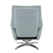 Janella - Motion Accent Chair With Swivel & Ottoman - Babyblue Leather - R&R Furniture Gallery (Fountain Valley, CA)