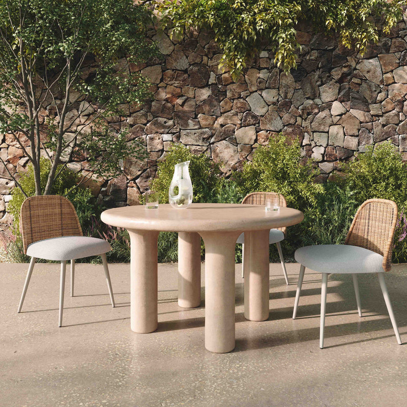 Barbara - 47" Indoor / Outdoor Round Dining Table - Cream - R&R Furniture Gallery (Fountain Valley, CA)