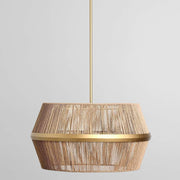 Wendy - Rattan Round Chandelier - Natural/Gold - R&R Furniture Gallery (Fountain Valley, CA)