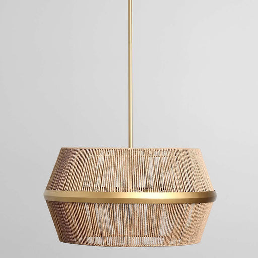 Wendy - Rattan Round Chandelier - Natural/Gold - R&R Furniture Gallery (Fountain Valley, CA)