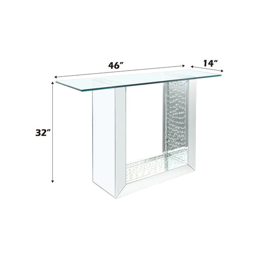 Nysa - 46" Console Table - Mirrored & Faux Crystals - R&R Furniture Gallery (Fountain Valley, CA)