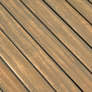 Outdoor expandable Acacia wood dining table with U-shaped legs by Noble House, showcasing the wood grain and adjustable size.