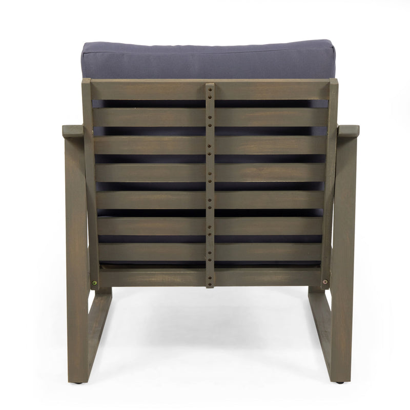 Noble House Samwell outdoor club arm chair with cushioned seat and armrests, ideal for patio or garden relaxation.