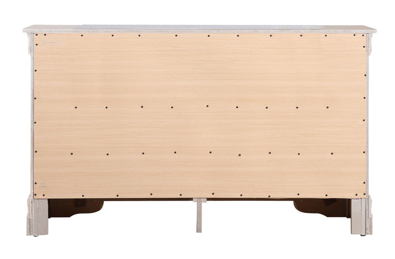 Glory Furniture Lorana dresser with sleek wood finish and multiple drawers, ideal for sophisticated bedroom storage.
