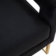 Edna - Modern Black Velvet & Gold Accent Chair — view 5