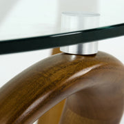 Lassen - Modern Glass & Walnut Coffee Table — view 5