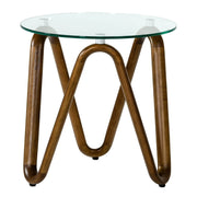 Lassen - Modern Glass & Walnut End Table — view 3