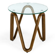 Lassen - Modern Glass & Walnut End Table — view 4