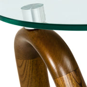 Lassen - Modern Glass & Walnut End Table — view 5