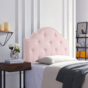 Flanner - Contemporary Fabric Upholstered Twin Headboard - Blush - R&R Furniture Gallery (Fountain Valley, CA)