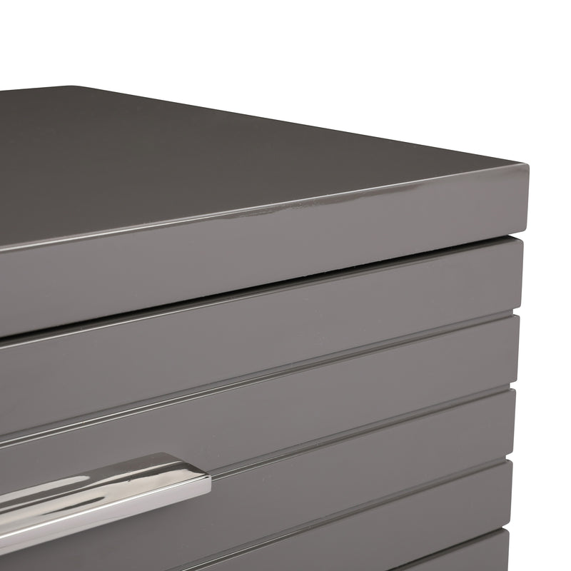 Splendor - Grey High Gloss Slatted Chest — view 5