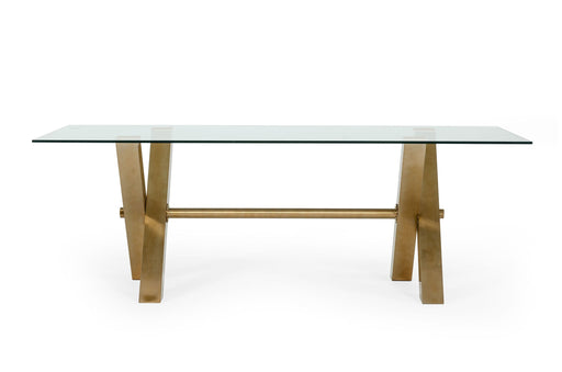 Dandy - Modern Golden & 15mm Glass Dining Table — view 2