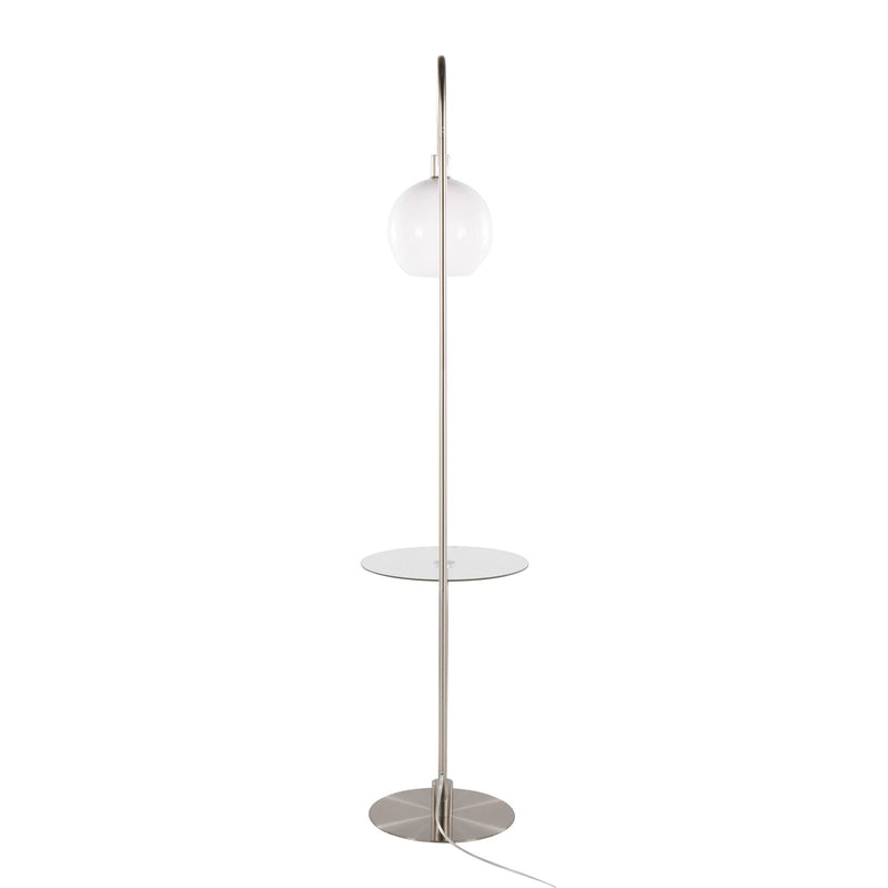 Lumi Source contemporary trombone floor lamp with a sleek design, featuring a brass finish and adjustable arm, ideal for modern living spaces.