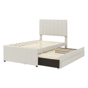 Upholstered Design Platform Bed With Trundle - R&R Furniture Gallery (Fountain Valley, CA)