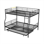 Steel construction bunk bed by DreamHaus with sturdy metal frame and twin-sized sleeping area in a modern bedroom setting.
