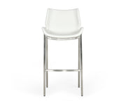 Dave - Modern White Leatherette Bar Stool (Set of 2)