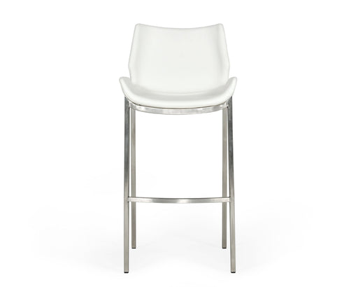 Dave - Modern White Leatherette Bar Stool (Set of 2)