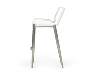 Dave - Modern White Leatherette Bar Stool (Set of 2) — view 2