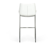Dave - Modern White Leatherette Bar Stool (Set of 2) — view 3