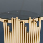 Bryce Modern Smoked Glass & Rosegold Round Coffee Table — view 3