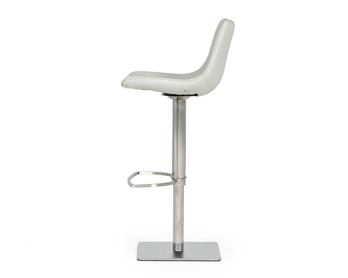 Manning - Modern Light Grey Adjustable Bar Stool — view 2
