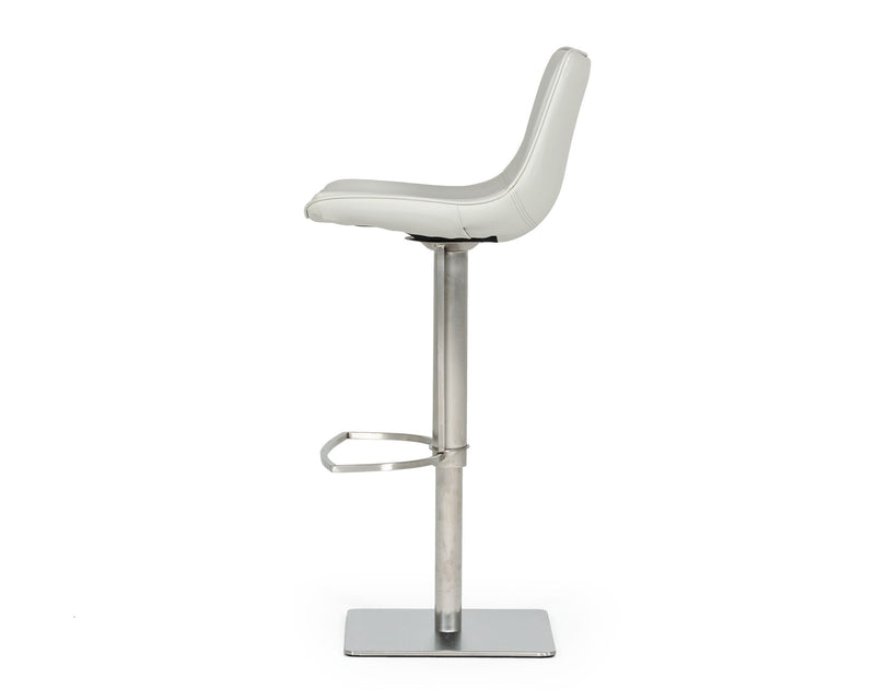 Manning - Modern Light Grey Adjustable Bar Stool — view 2