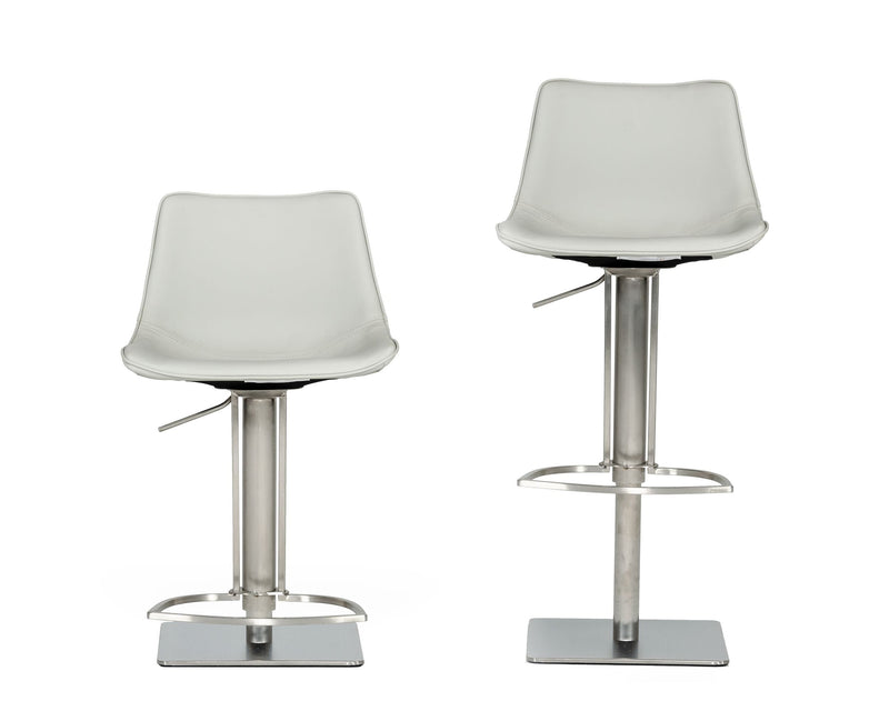 Manning - Modern Light Grey Adjustable Bar Stool — view 4