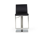 Folsum - Modern Black & Brushed Stainless Steel Adjustable Bar Stool