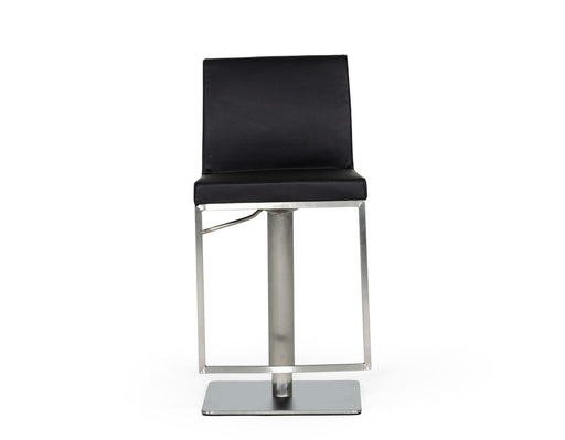 Folsum - Modern Black & Brushed Stainless Steel Adjustable Bar Stool